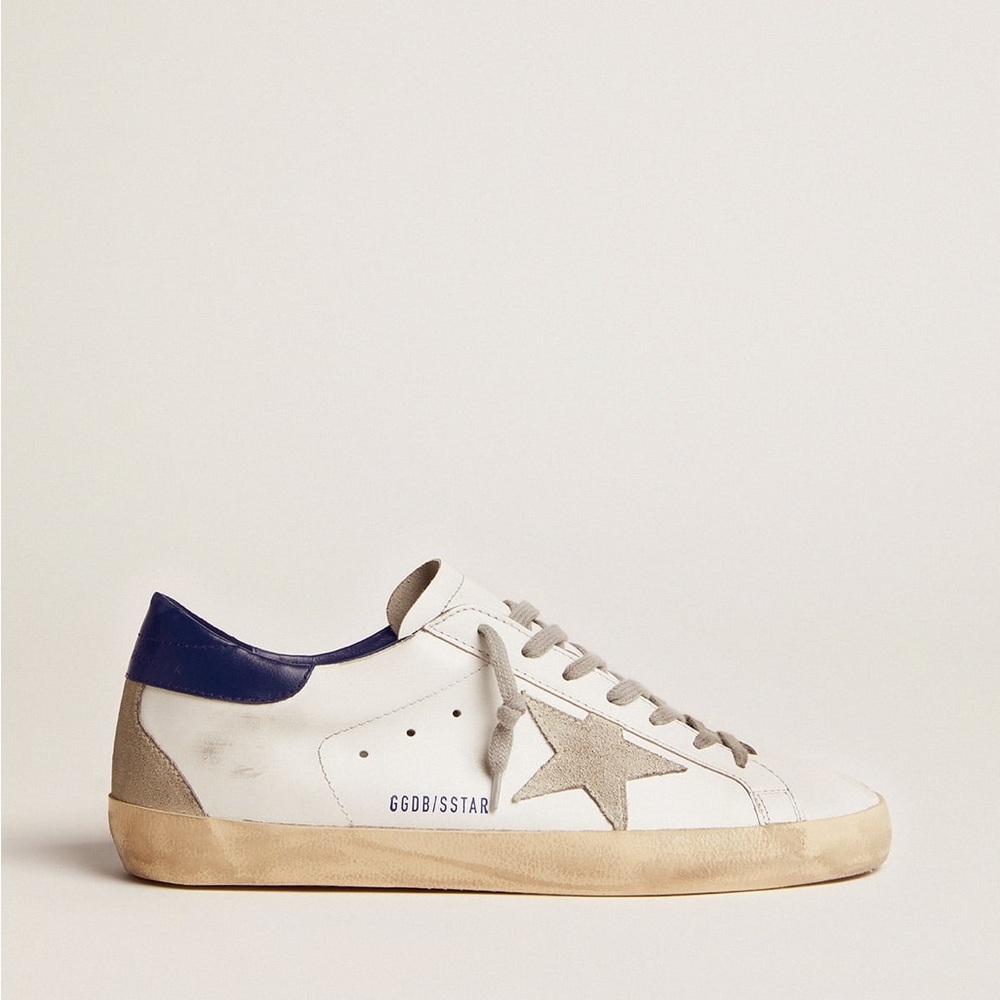 SOLD Golden Goose White and Blue Super-Star